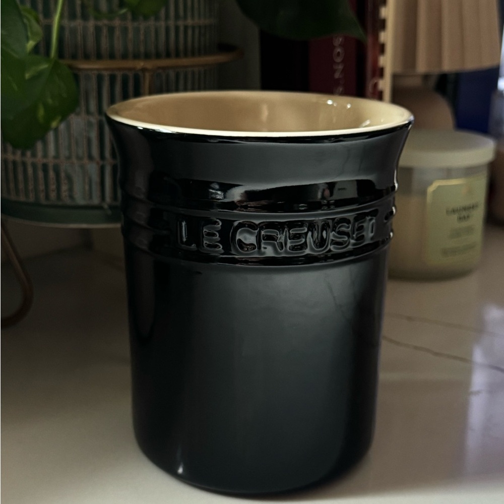 Le Creuset Black Stoneware Utensil Crock